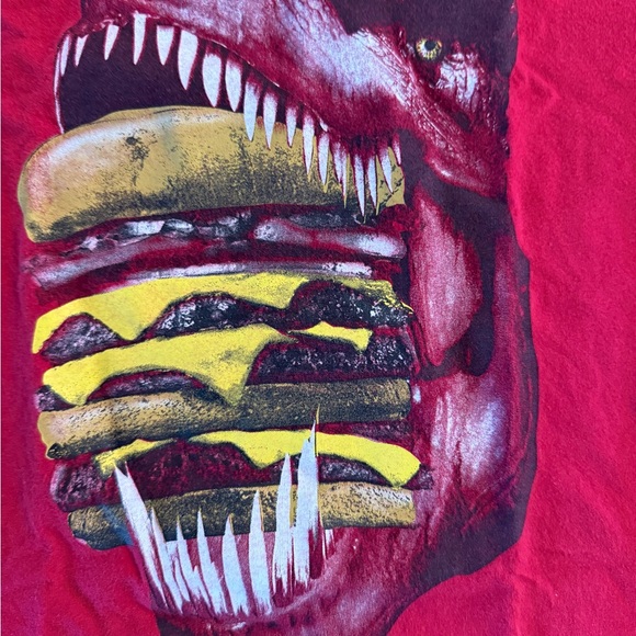Place Red T-Rex Burger Graphic Tee - Picture 2 of 3